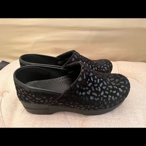 Dansko Suede and Patent Leopard Print